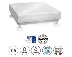 Piattaforma da banco igienica HYGIENX in acciaio inox AISI 316